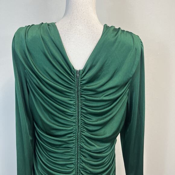 Vintage 80s Dynasty David Rose Dress sz 16 Green Jewels Sequins Cocktail Wedding - Picture 13 of 16
